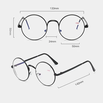 Retro Modne Naočale Za kratkovidnost Okrugli Metalni okviri Diopters -1,0 -1,5 -2,0 -2,5 -3,0 -3,5 -4,0 HD Objektiv Kratkovidan Naočale
