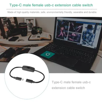 Tip C Produžni kabel, USB-C od muškaraca i Žena S prekidačem za UKLJUČIVANJE/isključivanje kako Malina Pi 4 Android, Izravna dostava