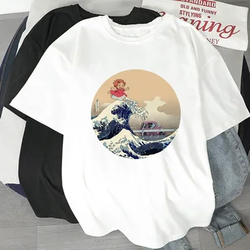 Ljetna негабаритная majica Odjeća Skraćene Top Vintage Anime Majica za žene Bijele majice Kravata Boje Odjeća Manga Odjeća Kawai