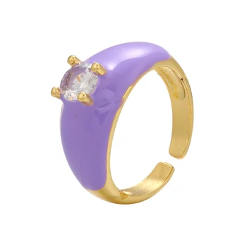 ZHUKOU novi zlatni prsten s капающим uljem za žene s neon boje cakline otvaraju prsten za djevojčice Trend masivni prstenje nakit veleprodaja VJ233