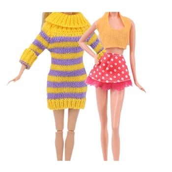 2 kom. Odjeću za Barbie Džemper za Lutke+Haljina Odjeća za Lutke za Barbie Lutke i 1/6 BJD Blythe Lutka Božićno igračka Za Djevojčice Naše Generacije