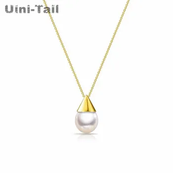 Uini-Rep novi popis 925 sterling srebra temperament prirodni biseri žarulja ogrlica moda identitet žarulja ogrlica