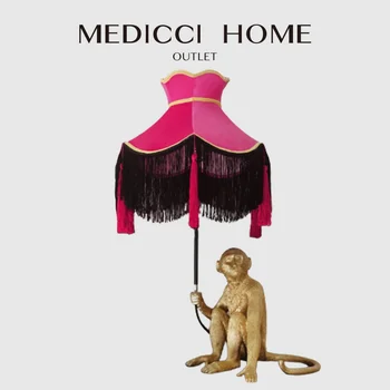 Medicci Home Mistično Abažur Majmuni Originalni Dizajn I Starinski Ruža Crvena Abažur Ručni Rad Luksuzna Zamjena Abažur