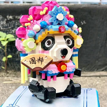 LOZ 9265 Svijet životinja Peking Opera Panda Kineski Crown Model Ventilatora Mini-Dijamant Blokovi, Cigle, Građevinski Igračke za Djecu, Dječje Darove