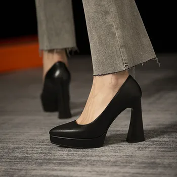 MORAZORA 2022 Nove cipele od prave kože Za žene na visoku petu cipele na platformu Haljina Večernja Kratak proljetne cipele-čamaca za žene