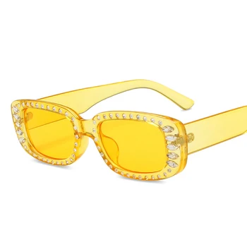 AKAgafas Retro Sunčane naočale za žene 2021 Mali okvira Sunčane naočale za žene Trg Marke dizajnerske sunčane naočale sa štrasom Ženske naočale