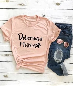 čistog pamuka Ženska t-shirt Doberman Mama Majica sa po cijeloj površini Ženska majica kratkih rukava Ženska majice Odjeća Camisetas