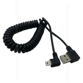 Proljeće kabel USB 2.0 Tip A Pravokutni priključak za Mini USB 90 Stupnjeva, Podaci o punjenju tableta