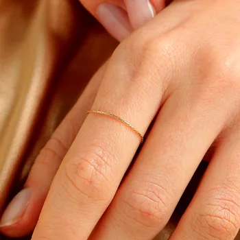 Zlatna Boja je Karika Lanca Prsten za Žene Modni CZ Cirkon Leptir Kamen Crystal Polaganje Prsten na Prst Jednostavan Nakit Darove