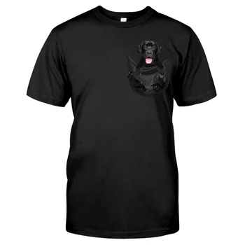 CLOOCL Funky хлопковая majica Labrador Retriver Džep majicu s 3D ispis Za muškarce i za žene Casual majica Majice Zabavne crne pamučne majice