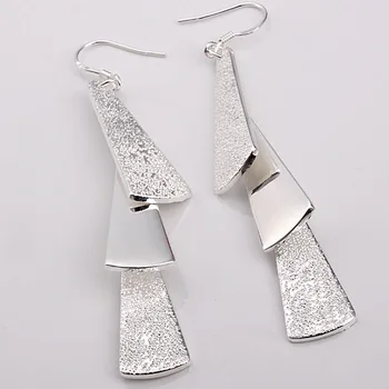 Besplatna dostava Naušnice srebrne boje N925,naušnice od циркона sa šest noktiju,Naušnice srebrne boje N925 veleprodaja nakit E15