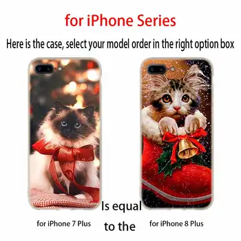 Božićni mačka Mekana Silikonska Torbica Za iPhone 13 11 12 Pro X XS Max XR 6 6S 7 8 Plus SE 2020 Mini torbica Mini Etui