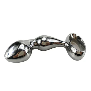 260 g Promjer 32 mm, Kromiran Anal Kuka s prstenom s rupom Metalni analni čep Uređaj za masažu prostate Coli Seks-igračke, Proizvodi za odrasle