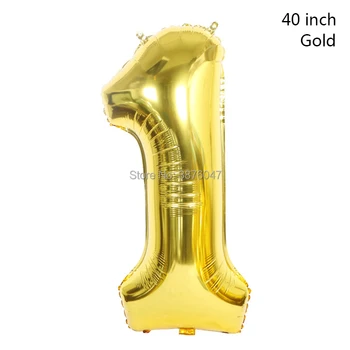 1pc 40-inčni broj 0 1 2 3 4 5 6 7 8 9 baloni rose gold silver sretan rođendan ukras za stranke godišnjicu digitalni baloni
