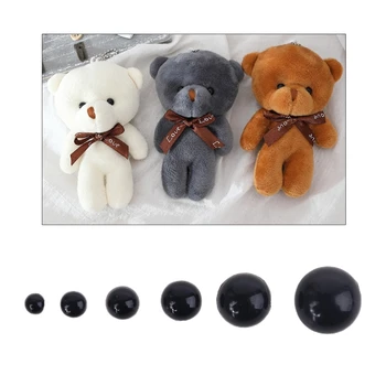 600 kom. DIY 3-10 mm Okrugle Ravne Crne Oči Plastična lutka Očiju Sigurnosti za Medvjeda Plišane Igračke Lutke Pribor za lutke