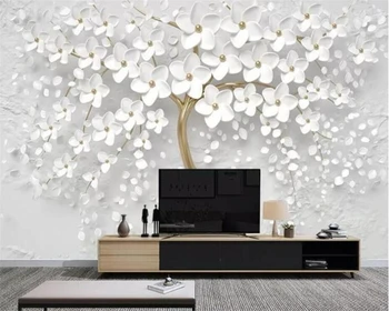 Beibehang Individualni moderni modni nakit obojen u bijelo drvo dnevni boravak TV pozadina desktop papel de parede