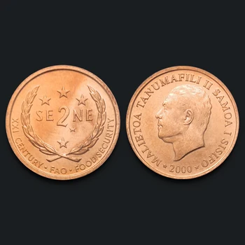 Samoa 2 Centa Fao 2000г. Originalne Kovanice Pravi Kolekcionarski Kovanice Izdavanja Unc