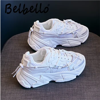 Belbello Jesen novi stil Prozračna studenti univerzalne tenisice Jednostavnost Ženske cipele sportski stil za slobodno vrijeme