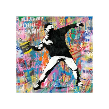 Pop-Ulica Grafita Banksy Platnu Slikarstvo Umjetnički Plakat I Grafike Apstraktne Slike Zidova za Dnevni boravak Uređenje Doma Freske