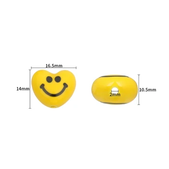 10 kom. Osmijeh Žute Keramičke Perle Privjesak Porculan Perla u obliku Srca Za Izradu Nakita Pribor