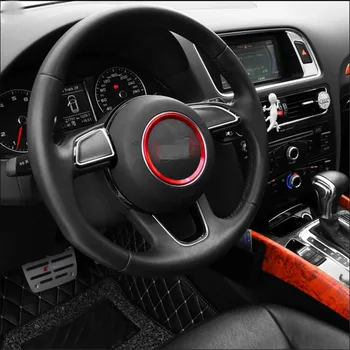 3D Aluminijska legura Ukras volan automobila prsten naljepnica-Naljepnice za Audi A3 A4L Q3 Q5 A5 A6L Stil vozila