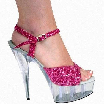 LAIJIANJINXIA Flash-u Prahu Kristalne Cipele sa 15 Cm Sandale na vrlo visoku petu S klubovima U Europi i Americi Ženske cipele